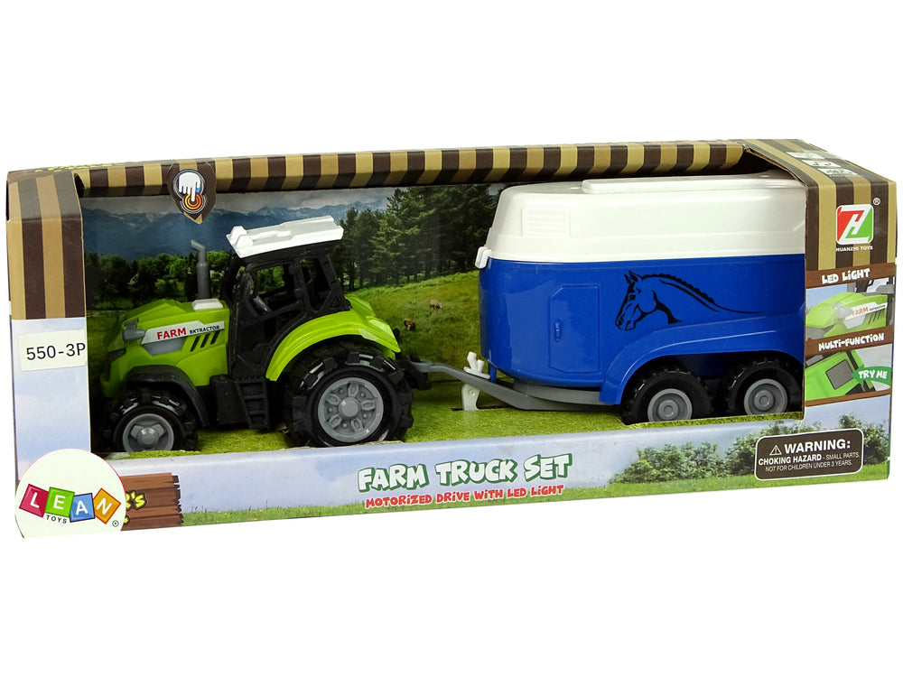 Tractor With Horse Trailer Sound Green Farm