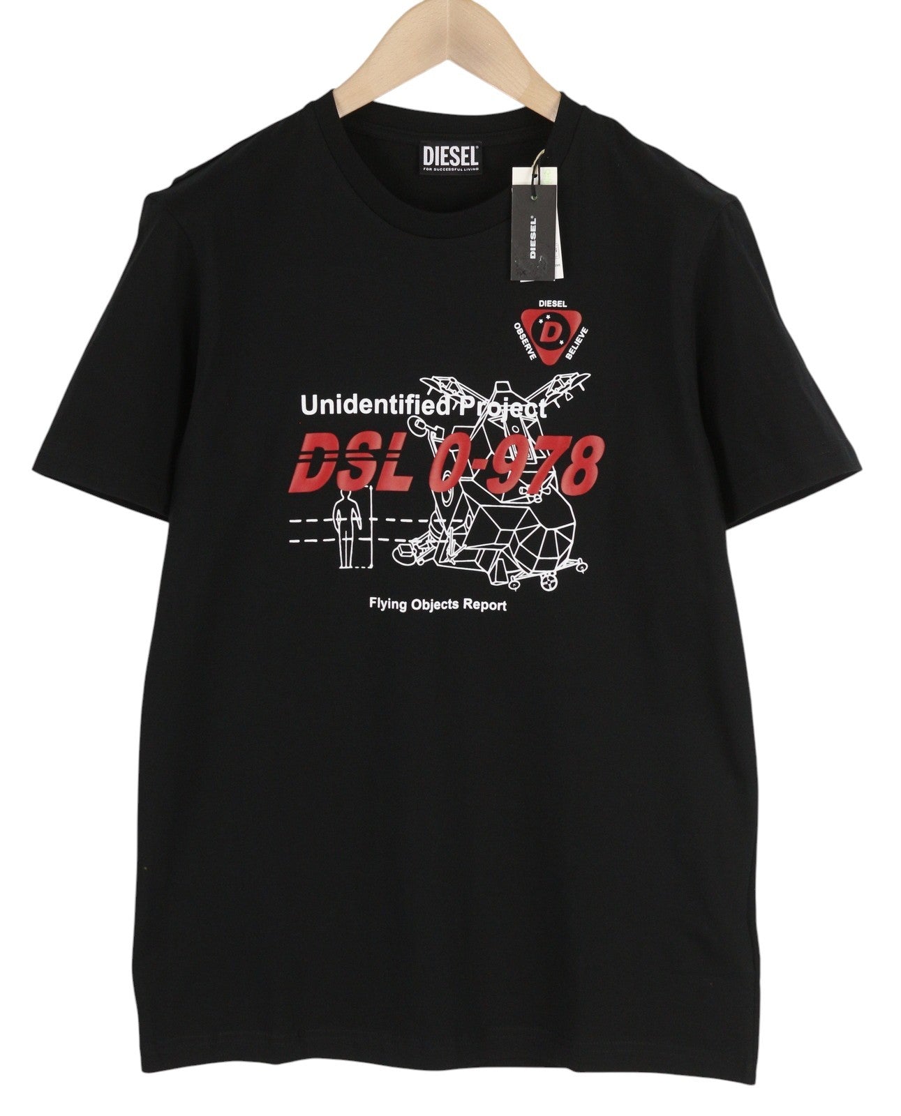 Diesel T-diegos-b82 Pánske tričkočierne Tricot Stretch Crew Krátky rukáv