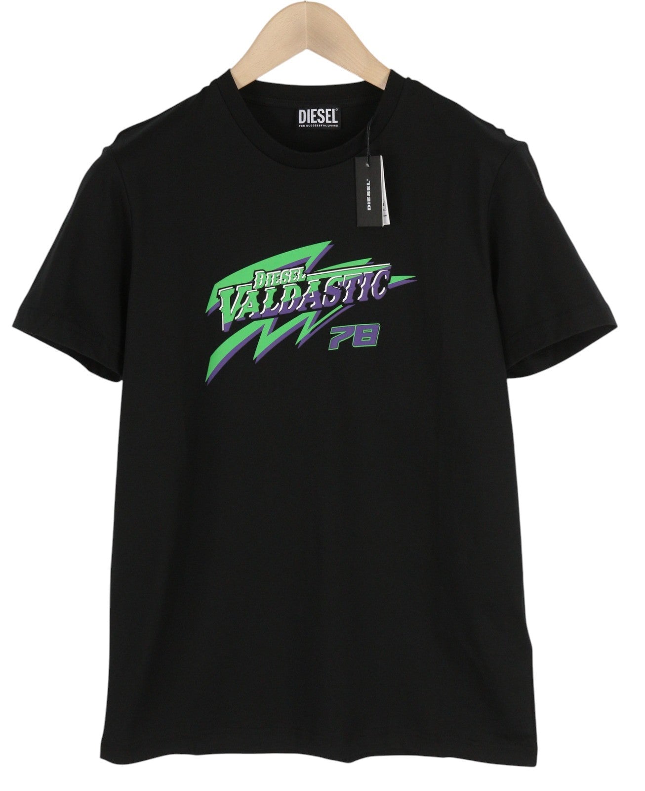 Pánske tričko Diesel T-diegos-b13čierne Stretch Tricot Crew Golier