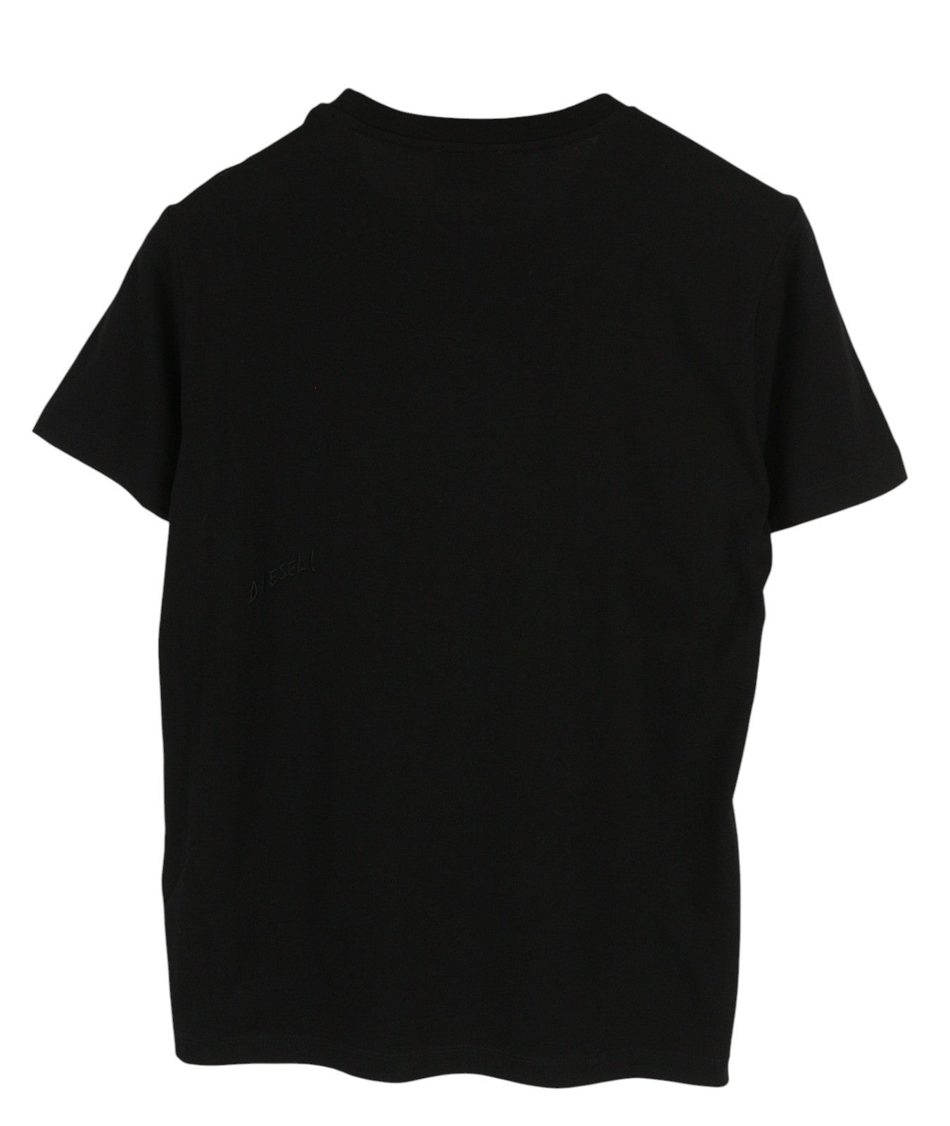 Diesel T-iny-b1men T-shirt Black Tricot Stretchy Crew Collar Short Sleeved