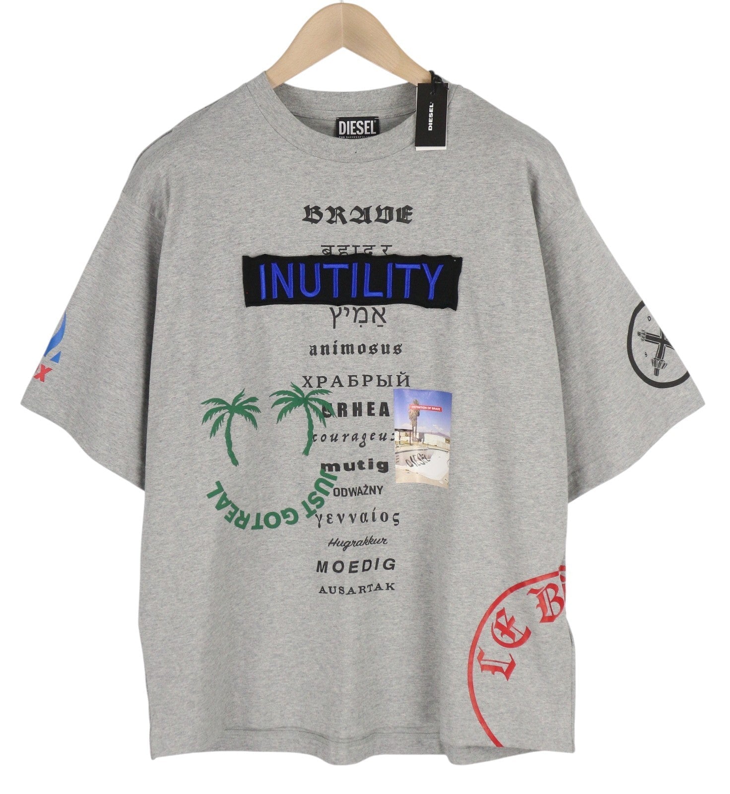 Díosal T-balm-b2 na bhFear T-shirtgrey Melange Patrún Rómhéide