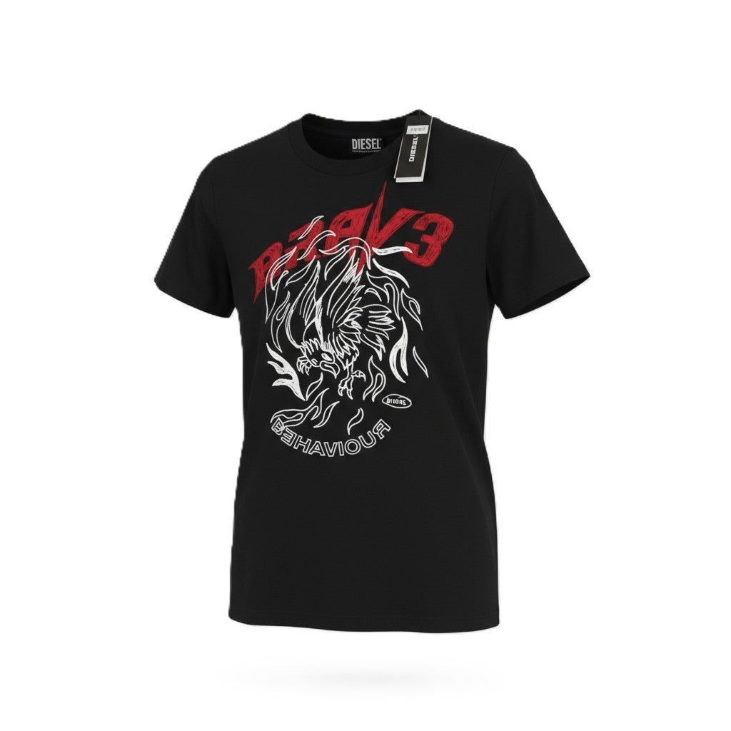 Pánske tričko Diesel T-sily-b2čierne Stretch Tricot Crew Golier