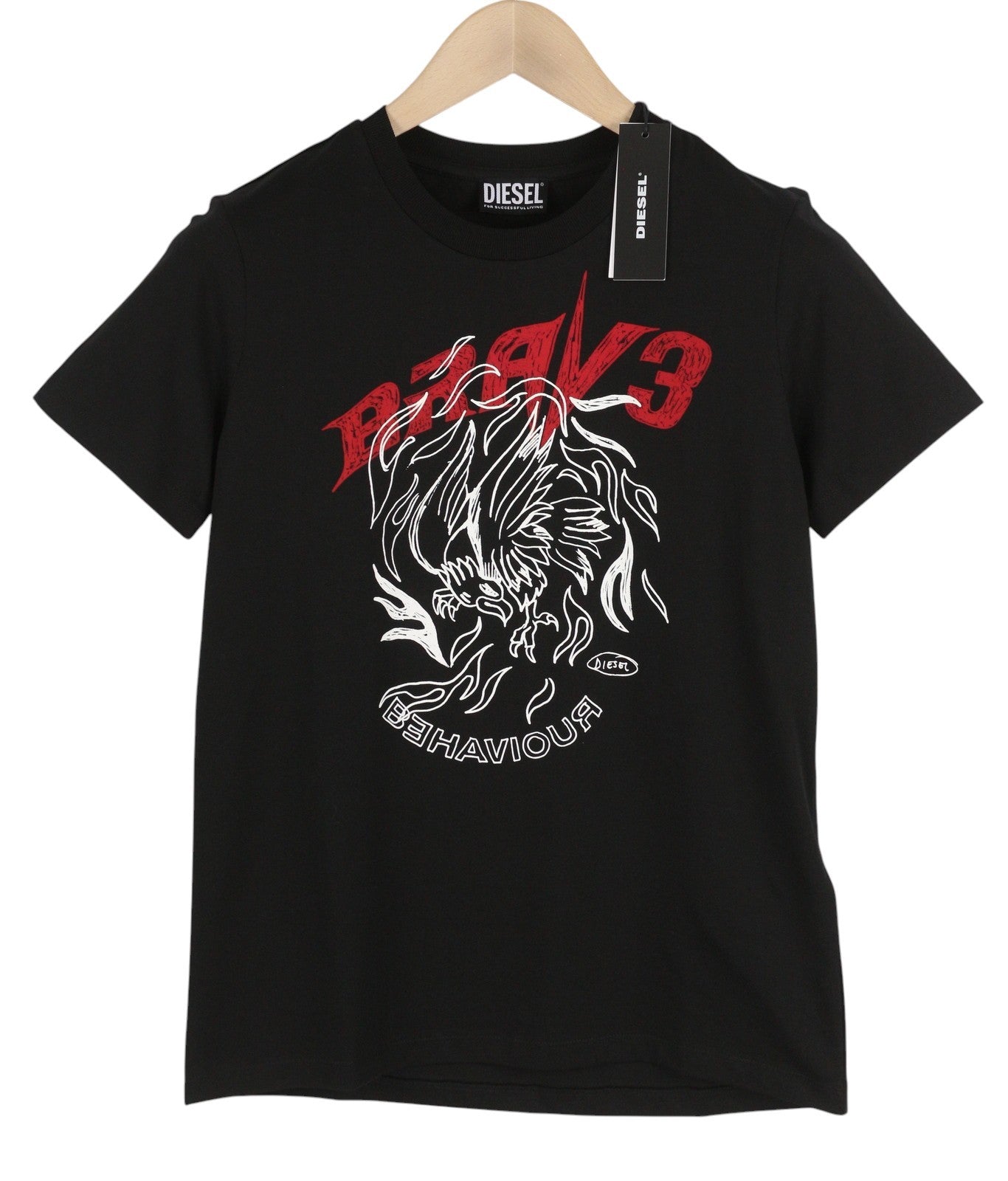 Pánske tričko Diesel T-sily-b2čierne Stretch Tricot Crew Golier