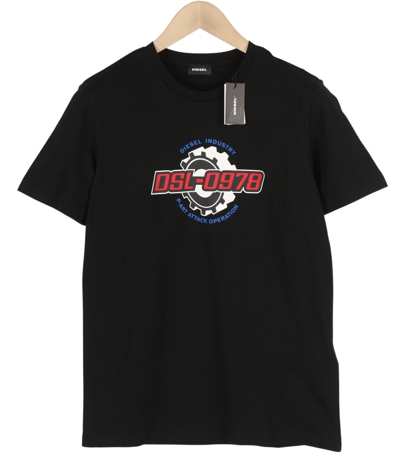 Diesel T-diegos-k21 Pánske tričkočierne Stretch Tricot Predné Logo