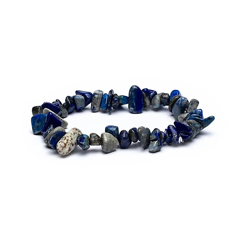 Bratara Lapis Lazuli Chips Elastic --pachet De 3 Buc - ±0.7cm