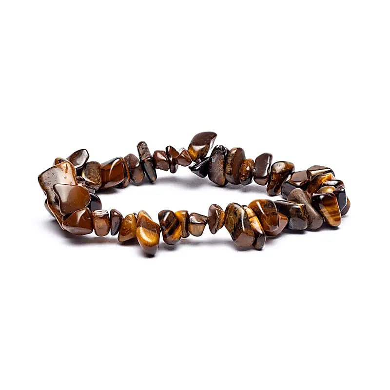 Armband Tiger Eye Chips Elastisk --paket med 5 st - ±0,7cm