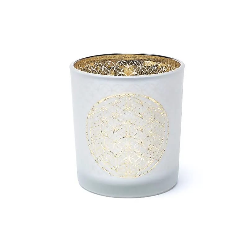 Stojan na svíčku matný/kovový Flower Of Life -- 73x8 cm Sada 2 ks - 7,3x8 cm