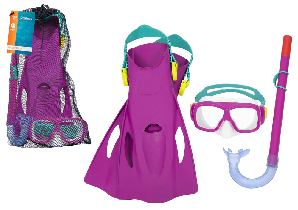 Potápěčská sada maska Snorkel Fins Pink Bestway 25019
