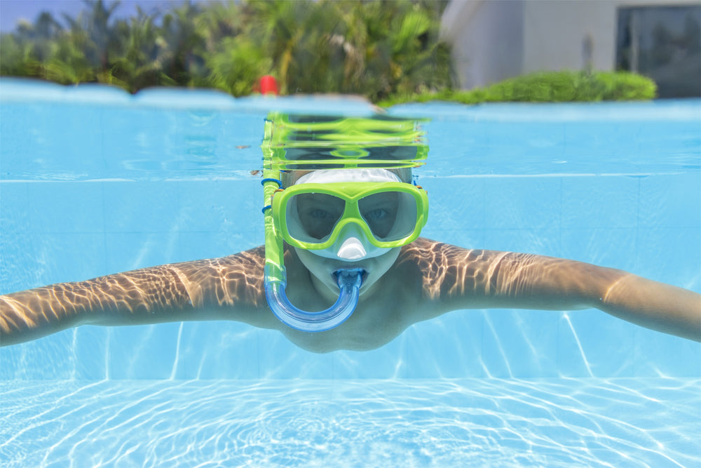 Set Buceo Máscara Snorkel Aletas Verde Bestway 25019