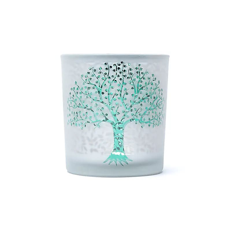 Lysestage Frosted/metallisk Tree Of Life -- 73x8 Cm Sæt med 2 stk - 7,3x8 Cm