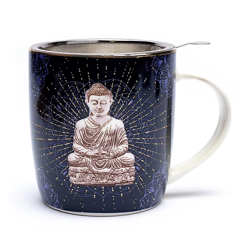 Caneca Infusor de Chá Buda Azul - Pacote de ±400 Ml com 2 Unidades