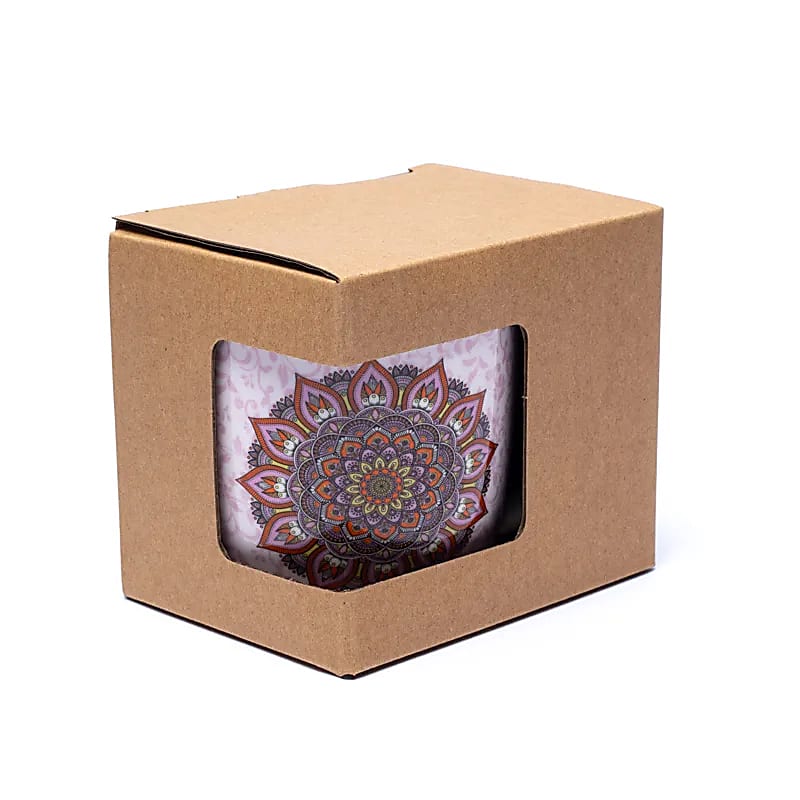 Thee-ei mok Mandala Paars -- Verpakking van 2 stuks - ±400 Ml