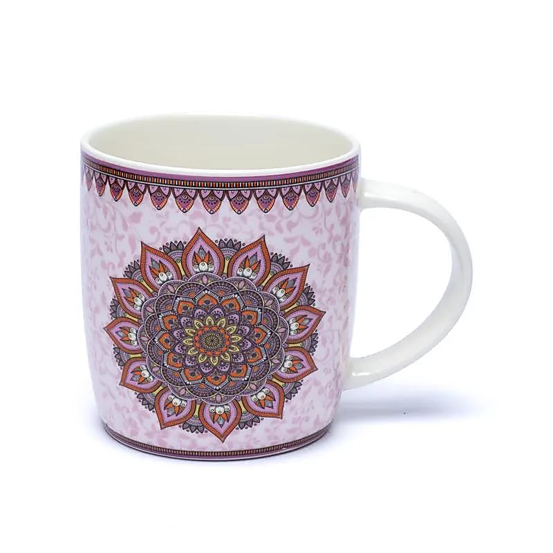 Thee-ei mok Mandala Paars -- Verpakking van 2 stuks - ±400 Ml