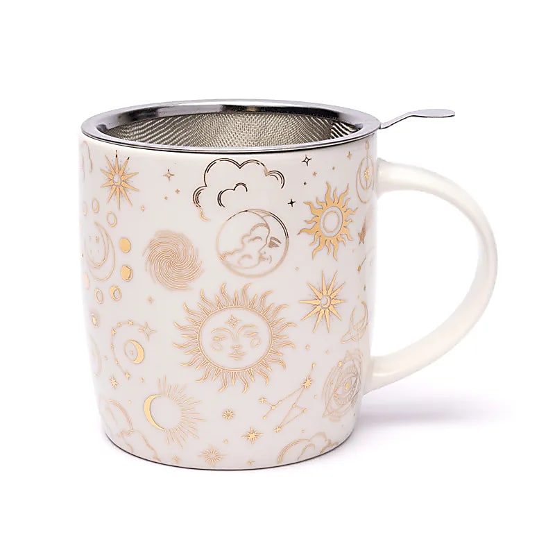 Taza De Té Con Tamiz Astrología - ± 400 Ml Paquete De 2 Piezas