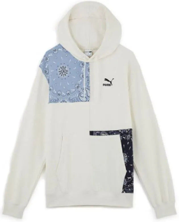 Damska bluza Puma Paisley Hoody Biało-czarno-niebieska Biała