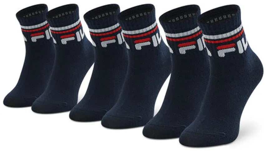 Calzini per bambini Fila Quarter, confezione da 3, blu navy 27-30