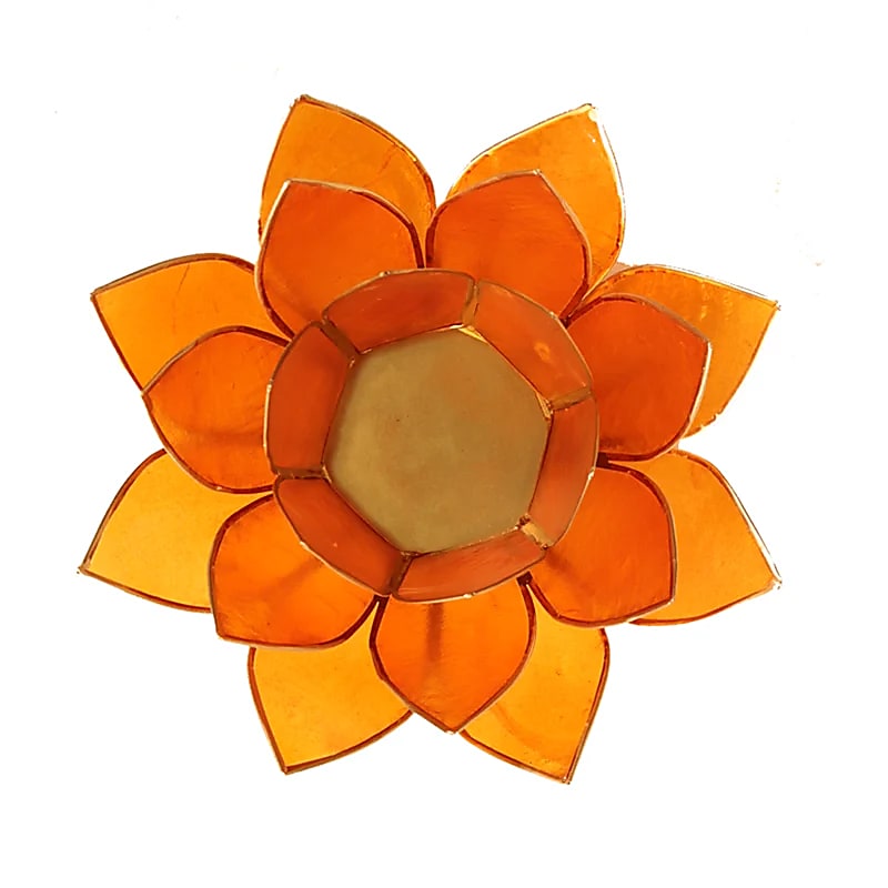 Lotus Atmospheric Light Chakra 2 Orange Gold Trim - 13,5 cm