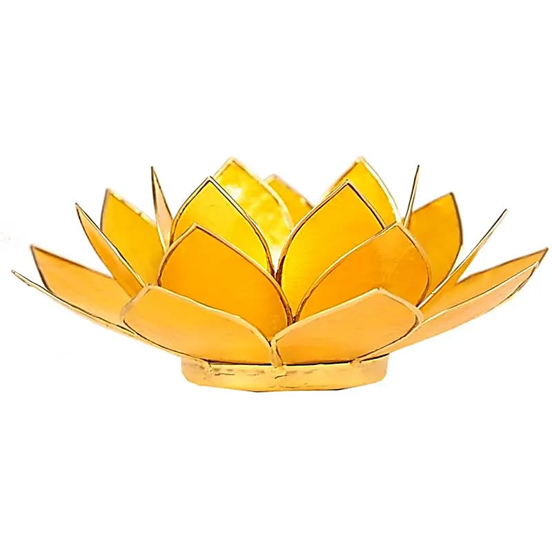 Lotus Atmospheric Light Yellow Chakra 3 Gold Trim - 13,5 Cm
