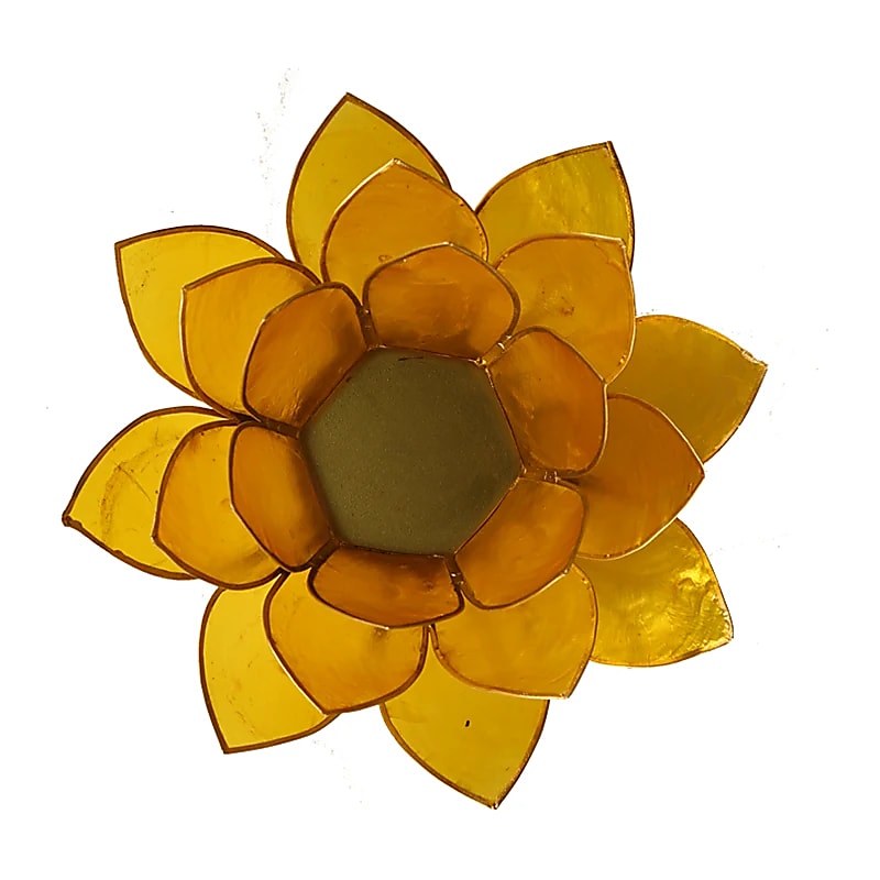 Lotus Atmospheric Light Yellow Chakra 3 Gold Trim - 13,5 Cm