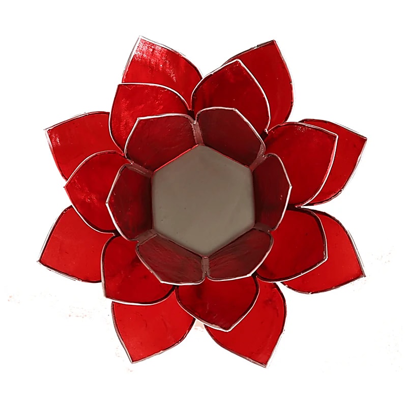 Lotus Atmospheric Light Chakra 1 Red Silver Trim - 13,5 Cm