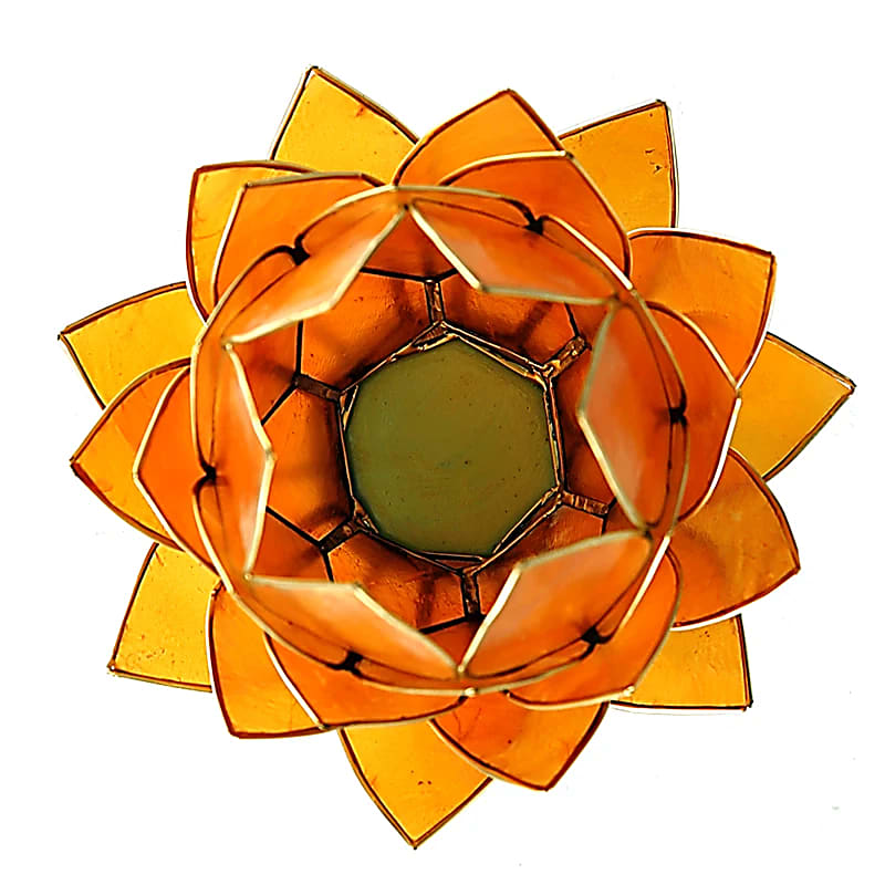 Solas Atmaisféir Lotus Baile Átha Troim Oráiste Óir Mór -- 15x105 Cm - 15x10.5 Cm