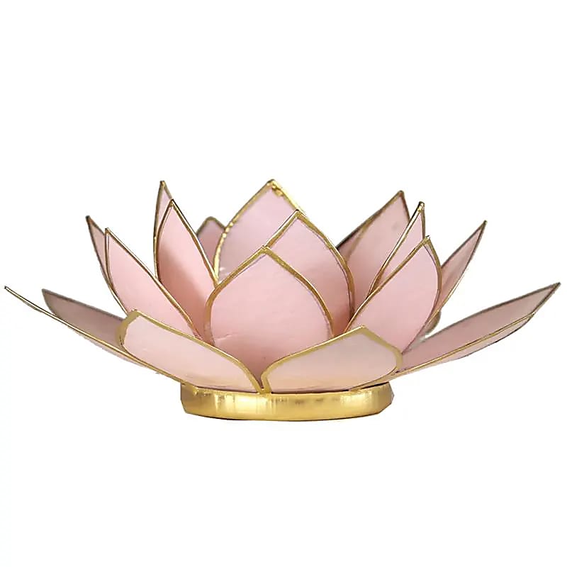 Lotus Atmospheric Light Pastel Rosa Ouro Guarnição - 13,5 cm