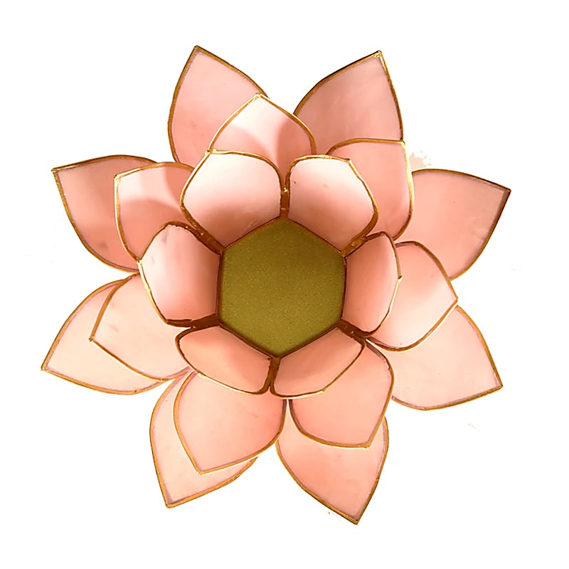 Lotus Atmospheric Light Pastel Rosa Ouro Guarnição - 13,5 cm