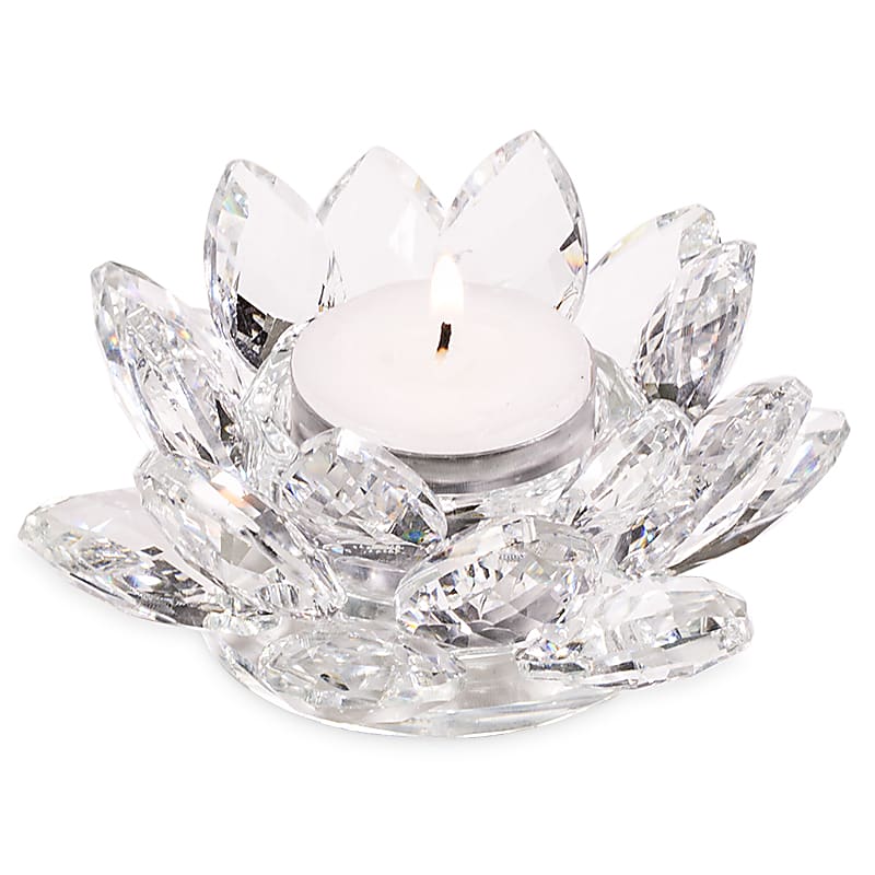 Suport Lumanare Lotus Cristal M - 4,5x11 Cm