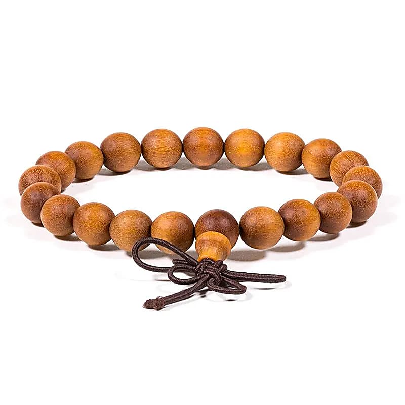 Mala/Armband Sandelholz Elastisch – Packung mit 2 Stück – 0,8 cm
