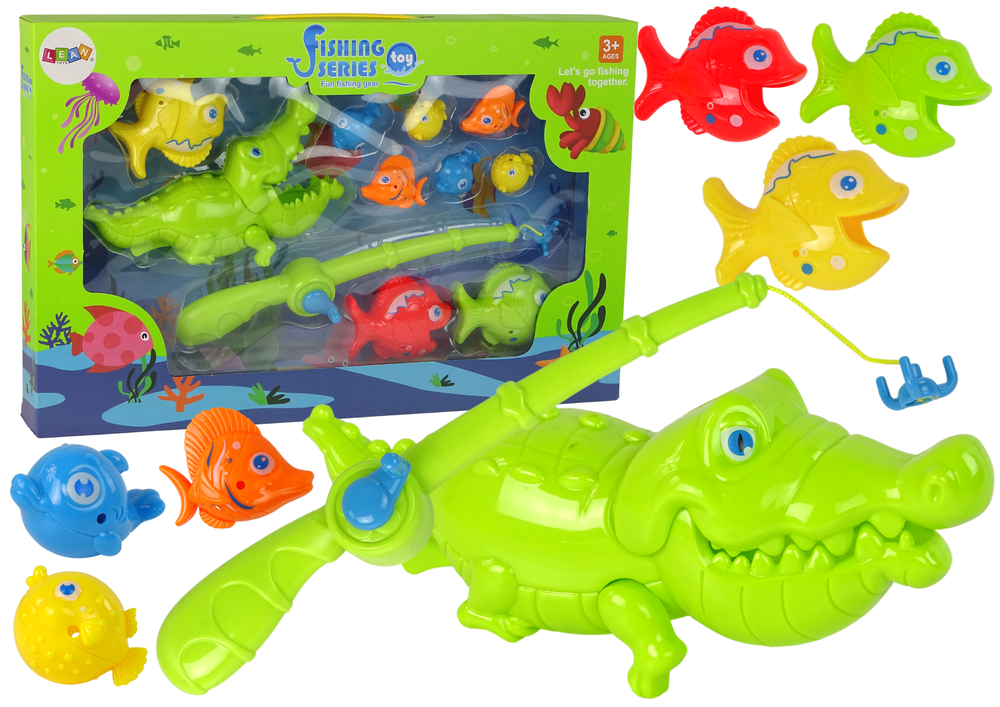 Large Fishing Set With Fishing Rod Let's Go Fishing ! 11 Elements