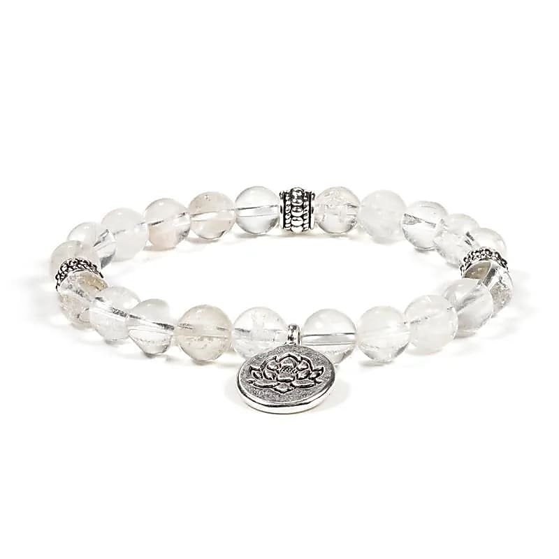 Mala/náramok Rock Crystal Elastic With Lotus --balenie 2 ks - 0,8 cm