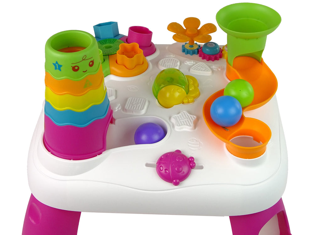 Interactive Educational Table Ball Sorter Slide Pink