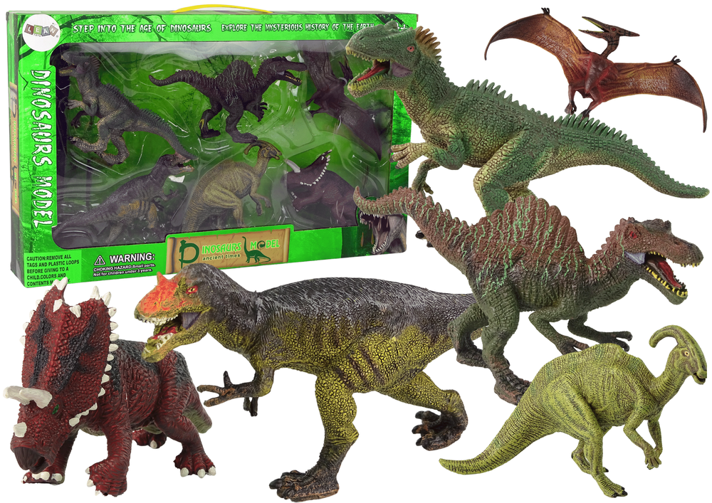 Dinosaur Set Of 6 Pieces Large Model Figures Prehistoric World