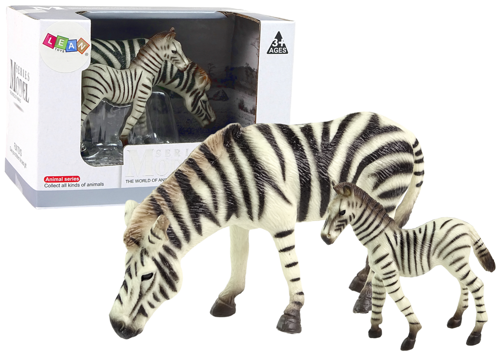 Set Of 2 Figures Zebra With Young Animals Of The World