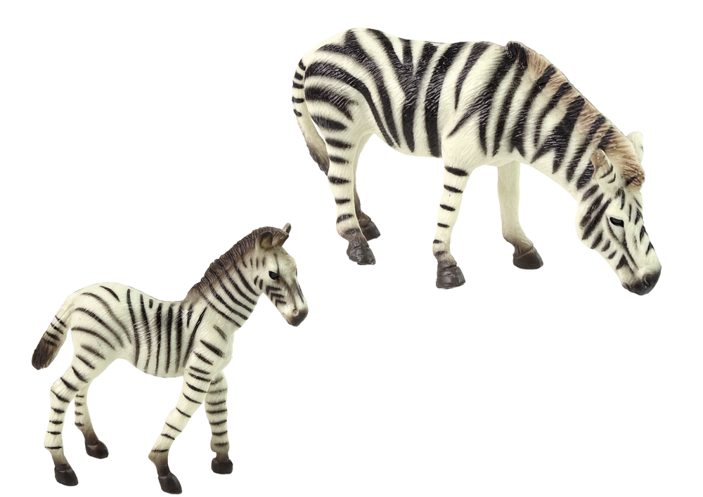 Set Of 2 Figures Zebra With Young Animals Of The World