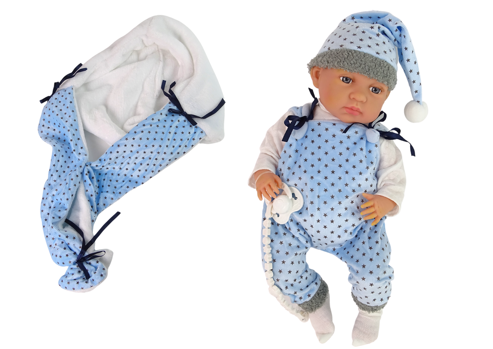 Baby Doll 46 Cm Blue Dummy Star Blanket