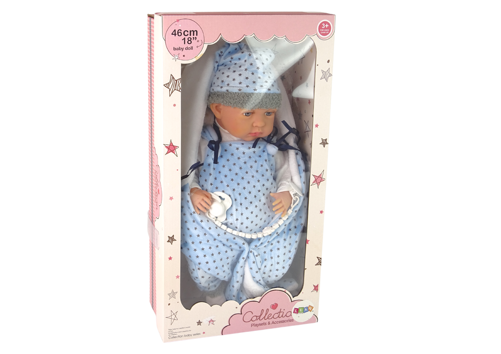 Baby Doll 46 Cm Blue Dummy Star Blanket