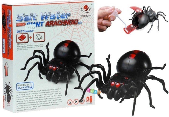 Creative Saltwater Powered Spider Kit Diy Black