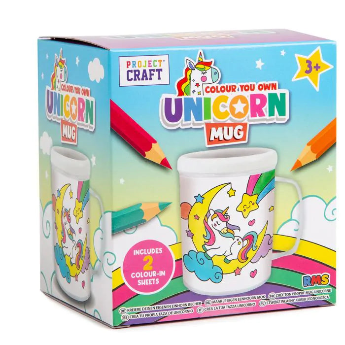 Färben Sie Ihre eigene Einhorn- oder Dino-Tasse