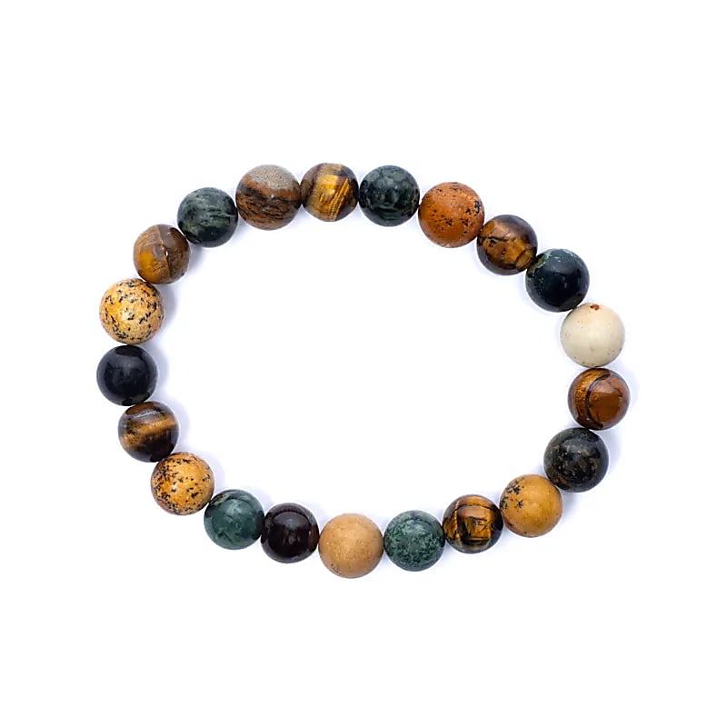 Bratara Kambaba Jasper/ochi de tigru/imagine Jasper Elastic --pachet 3 buc - 8mm