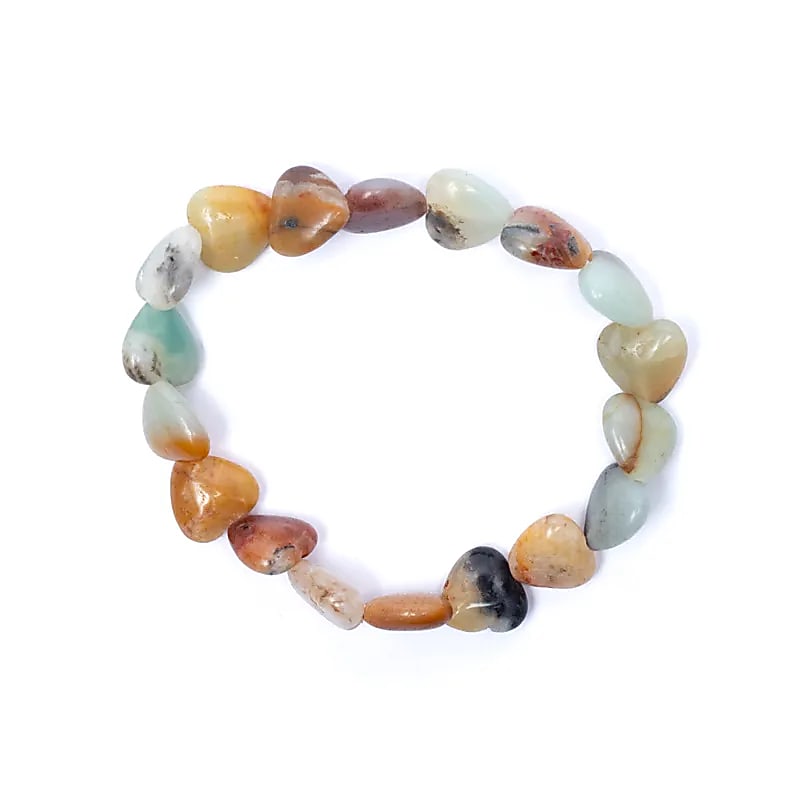 Náramek Amazonite Elastic Hearts --balení 2ks - 10mm
