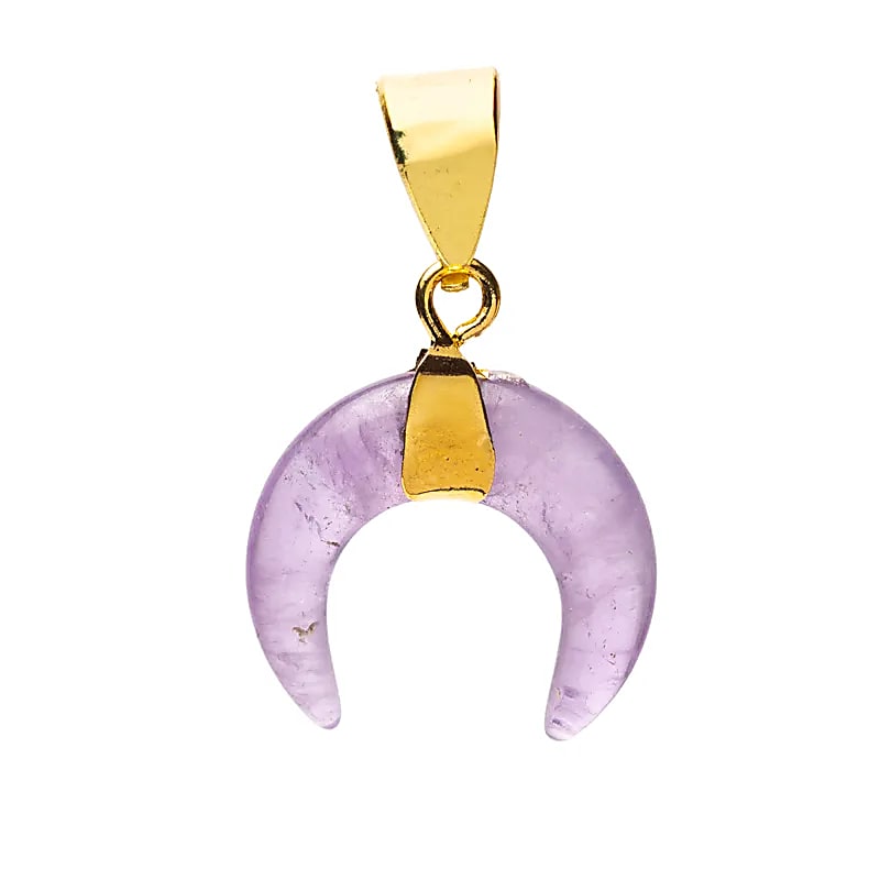 Halve maan hanger Amethist --pakket van 3 stuks - ±2cm