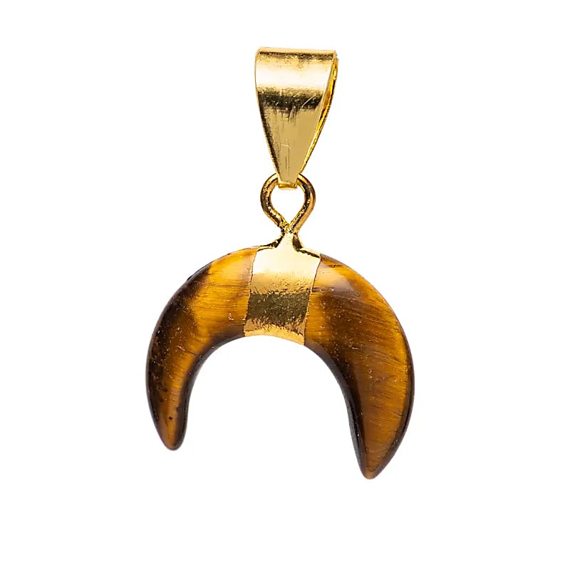 Crescent Moon Pendant Tiger Eye - ±2cm Paket med 3 st