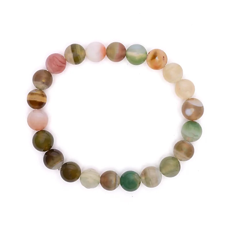 Blandat Agat Armband Elastiskt --paket med 2 st - ±0,8 Cm