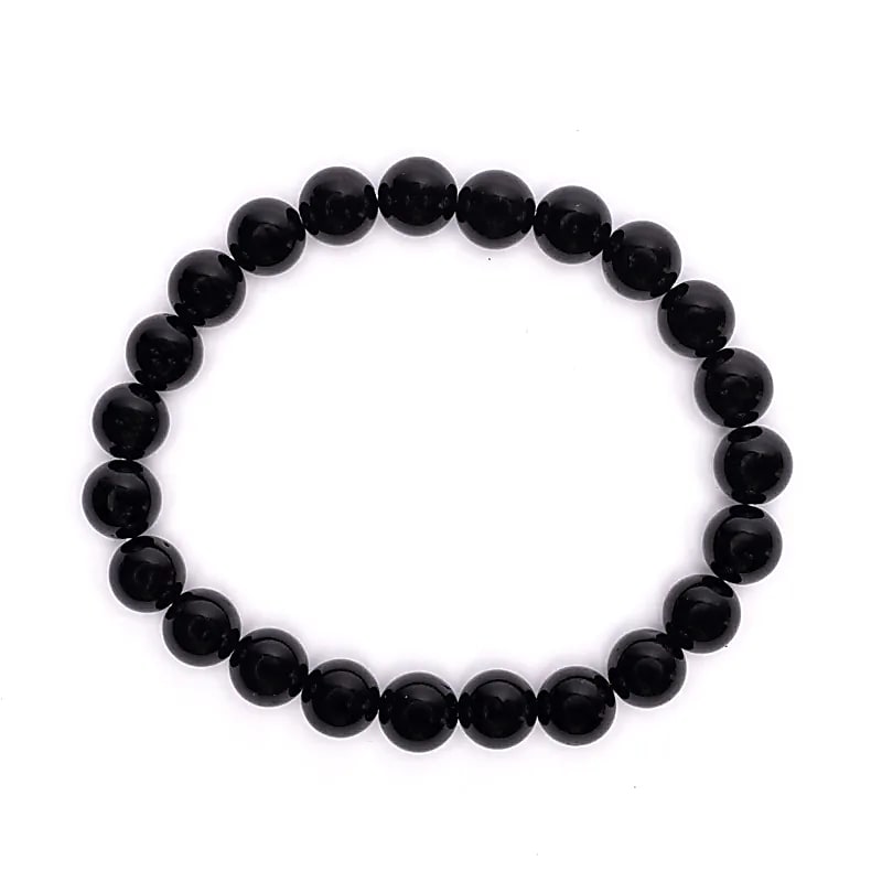 Bratara turmalina neagra elastica --pachet de 2 buc - ±0,8 cm