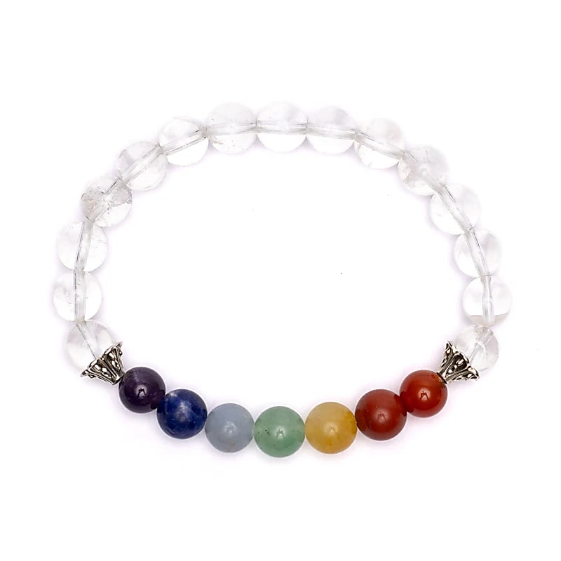 Čakrový náramek Rock Crystal Elastic -- balení 2 ks - ±8 mm