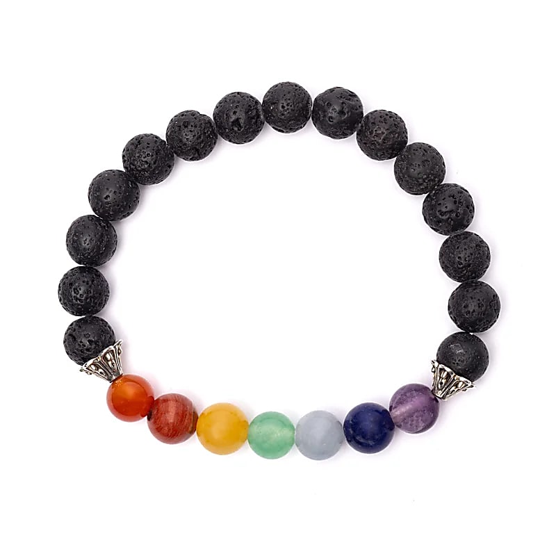 Čakrový náramek Lava Stone Elastic --balení 3 ks - ±8 mm
