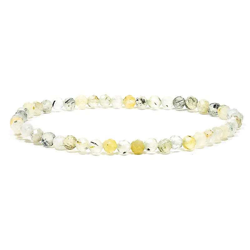 Prehnite Facet Cut náramok elastický --balenie 2 ks - 0,4 cm