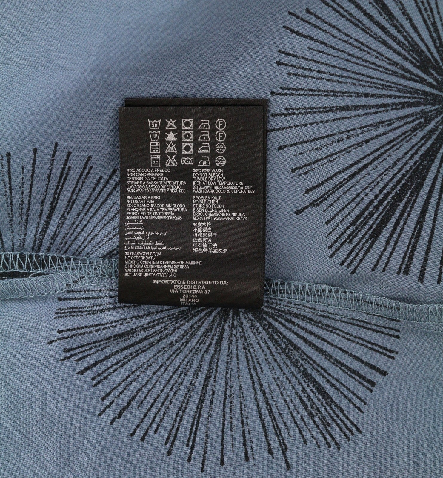 Modré bavlnené zapínanie