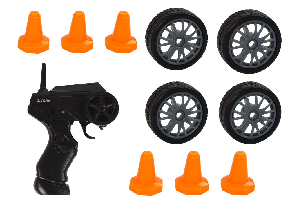 Drift Rally Car Set+ R/c Remote Control And Accessories Speeds Up To 15 Km/h